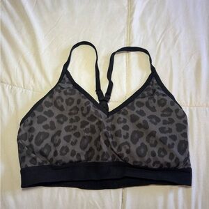 Athletic Works Black Leopard Print Sports Bra